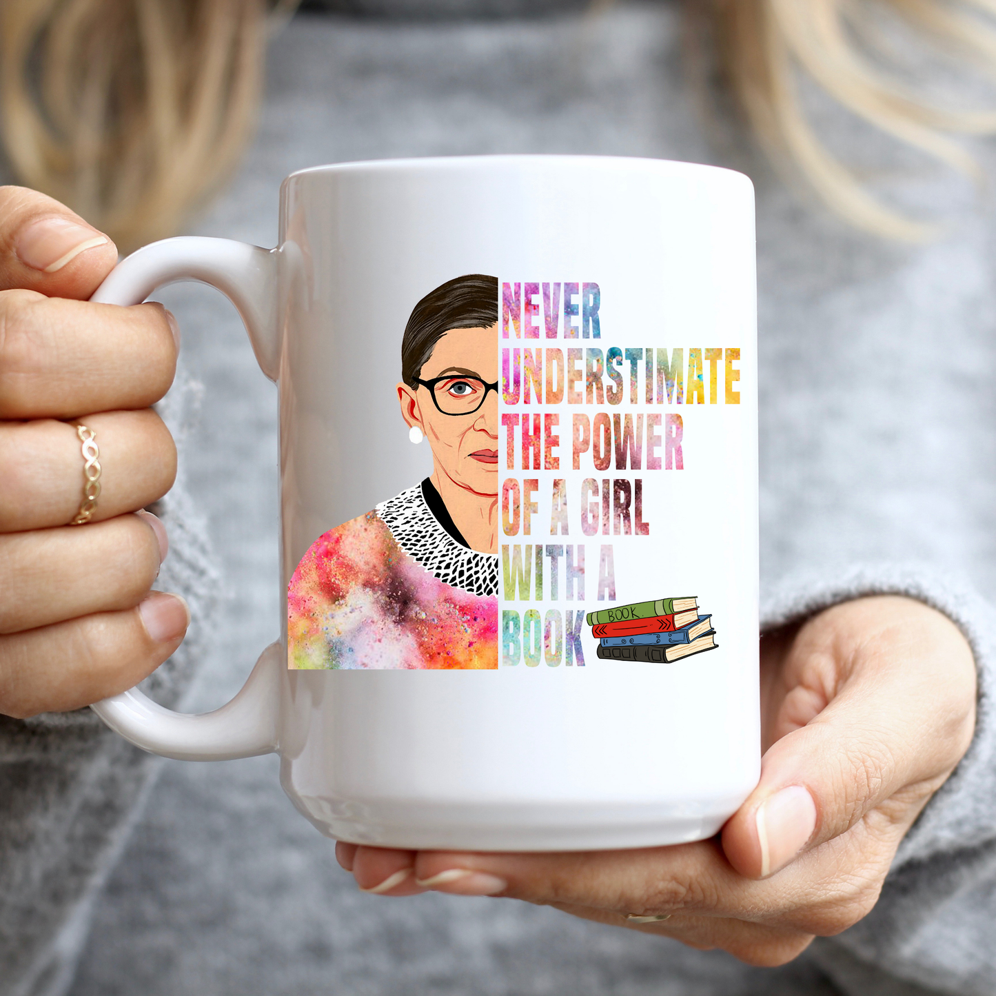 RBG Power Of A Girl With A Book Mug